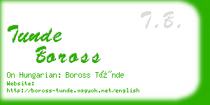 tunde boross business card